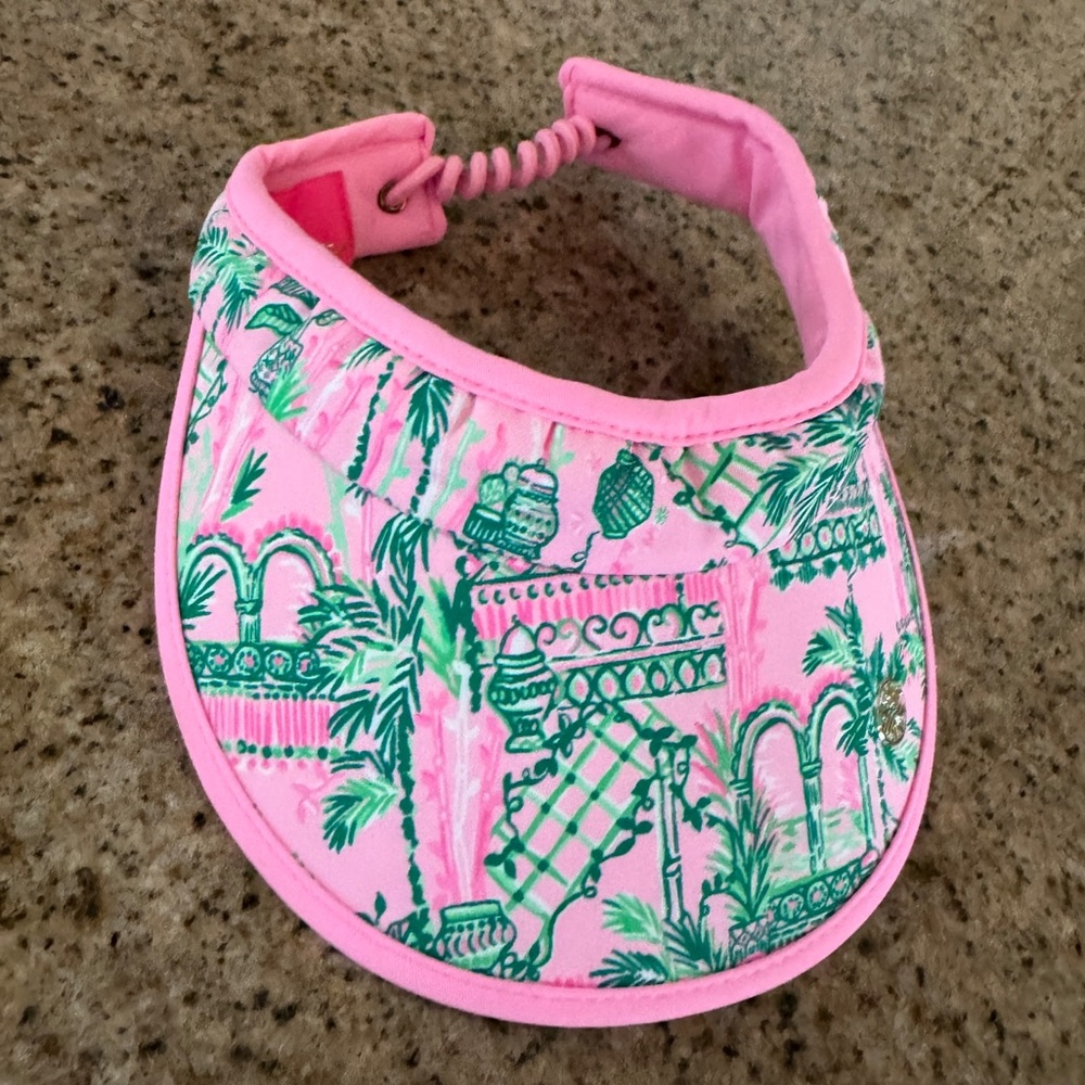 Lilly Pulitzer Women’s Visor Hat Pink Green Print - Picture 6 of 6